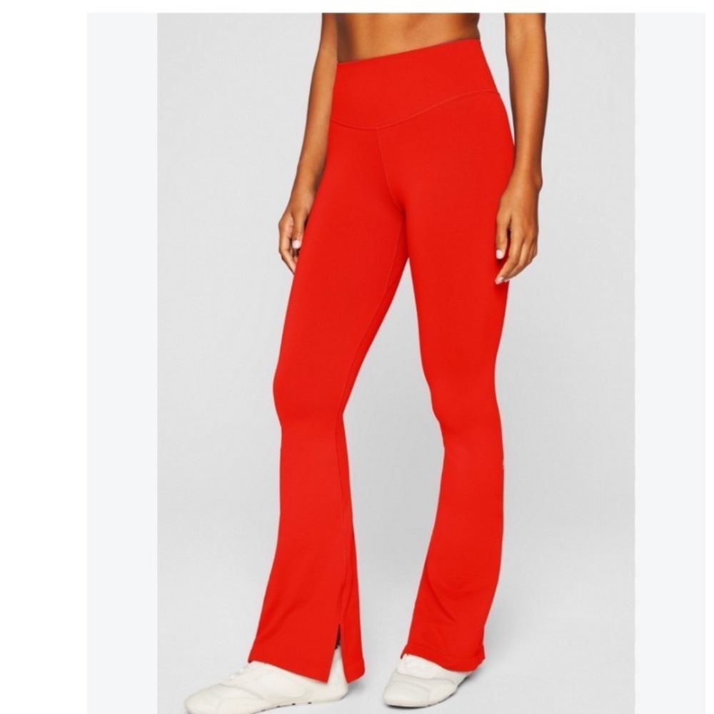 Fabletics High Waisted Flare Pants XL Red NWT Tag Unattached